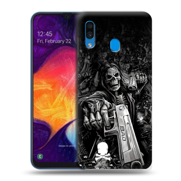 Силиконовый противоударный чехол на Samsung Galaxy A40 с принтом Скелет Силиконовый противоударный чехол на Samsung Galaxy A40 с принтом Скелет