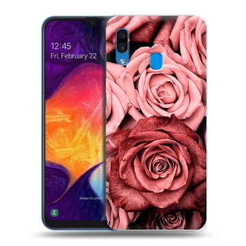 Силиконовый противоударный чехол на Samsung Galaxy A40 с принтом Цветы розы Силиконовый противоударный чехол на Samsung Galaxy A40 с принтом Цветы розы