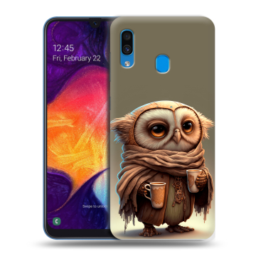 Силиконовый противоударный чехол на Samsung Galaxy A40 с принтом Сова Силиконовый противоударный чехол на Samsung Galaxy A40 с принтом Сова