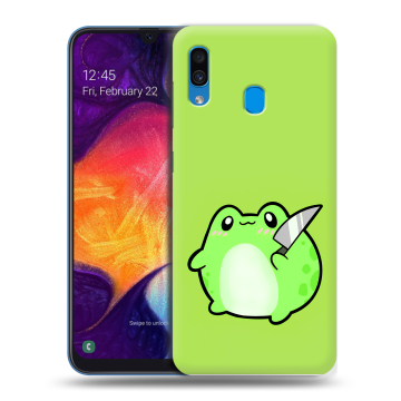 Силиконовый противоударный чехол на Samsung Galaxy A40 с принтом Лягушенок