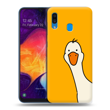 Силиконовый противоударный чехол на Samsung Galaxy A40 с принтом Утка Силиконовый противоударный чехол на Samsung Galaxy A40 с принтом Утка