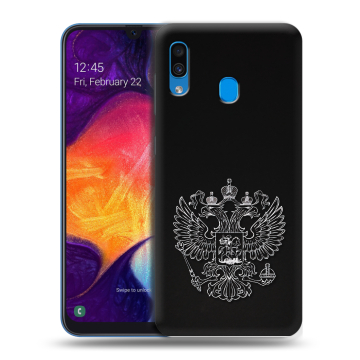 Силиконовый противоударный чехол на Samsung Galaxy A40 с принтом Герб России