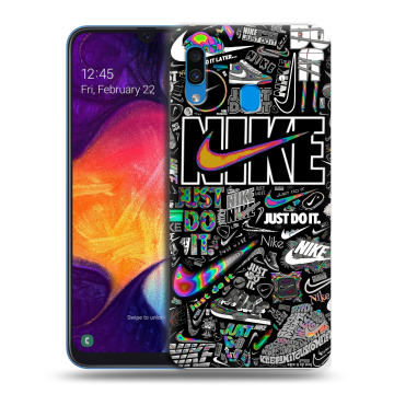 Силиконовый противоударный чехол на Samsung Galaxy A40 с принтом Найк