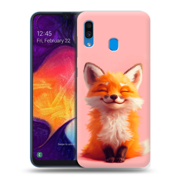 Силиконовый противоударный чехол на Samsung Galaxy A40 с принтом милая лиса