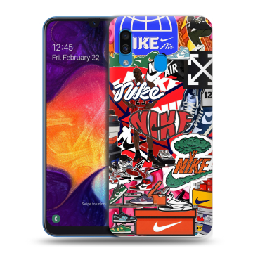 Силиконовый противоударный чехол на Samsung Galaxy A40 с принтом Найк Nike яркий Силиконовый противоударный чехол на Samsung Galaxy A40 с принтом Найк Nike яркий