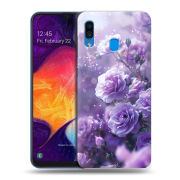Силиконовый противоударный чехол на Samsung Galaxy A40 с принтом Розы цветы