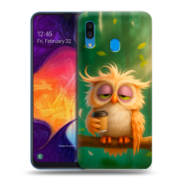 Силиконовый противоударный чехол на Samsung Galaxy A40 с принтом сова