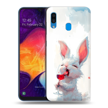Силиконовый противоударный чехол на Samsung Galaxy A40 с принтом кролик зайчик Силиконовый противоударный чехол на Samsung Galaxy A40 с принтом кролик зайчик