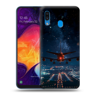 Силиконовый противоударный чехол на Samsung Galaxy A40 с принтом самолет Силиконовый противоударный чехол на Samsung Galaxy A40 с принтом самолет