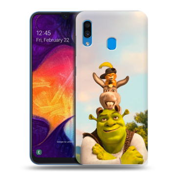 Силиконовый противоударный чехол на Samsung Galaxy A40 с принтом Шрек Shrek Силиконовый противоударный чехол на Samsung Galaxy A40 с принтом Шрек Shrek