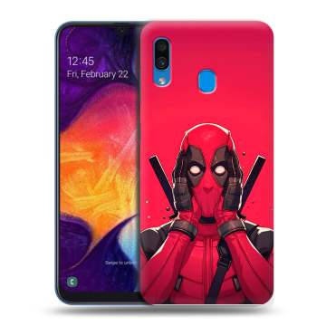 Силиконовый противоударный чехол на Samsung Galaxy A40 с принтом Дедпул Deadpool Силиконовый противоударный чехол на Samsung Galaxy A40 с принтом Дедпул Deadpool