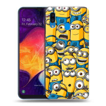 Силиконовый противоударный чехол на Samsung Galaxy A40 с принтом Миньоны