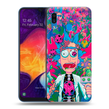 Силиконовый противоударный чехол на Samsung Galaxy A40 с принтом Рик и Морти Rick Morty