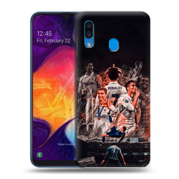 Силиконовый противоударный чехол на Samsung Galaxy A40 с принтом Реал Роналдо Real Ronaldo