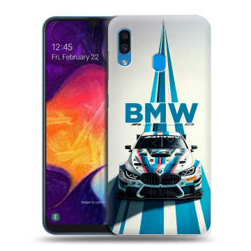 Силиконовый противоударный чехол на Samsung Galaxy A40 с принтом БМВ BMW