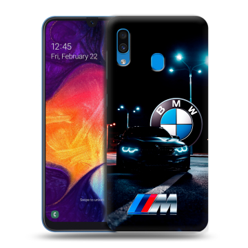 Силиконовый противоударный чехол на Samsung Galaxy A40 с принтом БМВ BMW