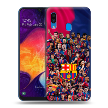 Силиконовый противоударный чехол на Samsung Galaxy A40 с принтом Барселона Barcelona