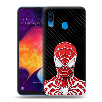 Силиконовый противоударный чехол на Samsung Galaxy A40 с принтом человек паук spiderman Силиконовый противоударный чехол на Samsung Galaxy A40 с принтом человек паук spiderman