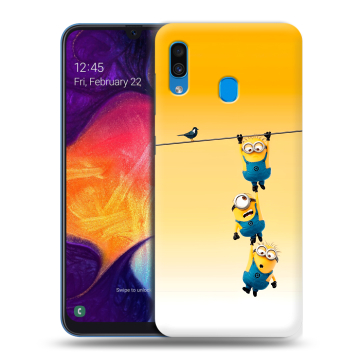 Силиконовый противоударный чехол на Samsung Galaxy A40 с принтом Миньоны
