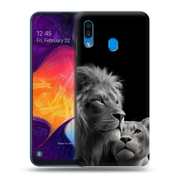 Силиконовый противоударный чехол на Samsung Galaxy A40 с принтом Лев кошки Силиконовый противоударный чехол на Samsung Galaxy A40 с принтом Лев кошки