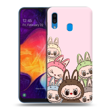 Силиконовый противоударный чехол на Samsung Galaxy A40 с принтом Лабубу Силиконовый противоударный чехол на Samsung Galaxy A40 с принтом Лабубу