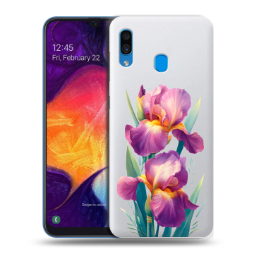 Силиконовый противоударный чехол на Samsung Galaxy A40 с принтом Цветы орхидеи Силиконовый противоударный чехол на Samsung Galaxy A40 с принтом Цветы орхидеи