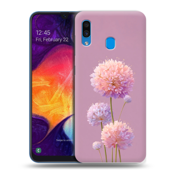 Силиконовый противоударный чехол на Samsung Galaxy A40 с принтом Цветы Силиконовый противоударный чехол на Samsung Galaxy A40 с принтом Цветы