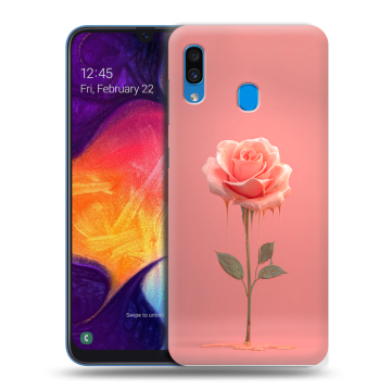 Силиконовый противоударный чехол на Samsung Galaxy A40 с принтом Розовая роза Силиконовый противоударный чехол на Samsung Galaxy A40 с принтом Розовая роза