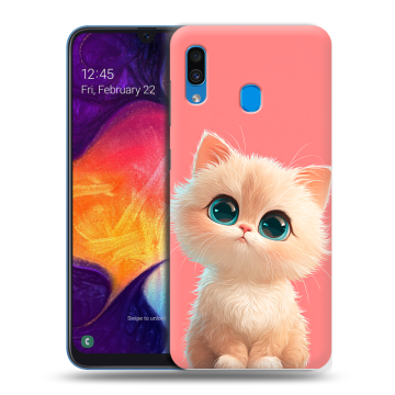 Силиконовый противоударный чехол на Samsung Galaxy A40 с принтом Розовый котенок Силиконовый противоударный чехол на Samsung Galaxy A40 с принтом Розовый котенок