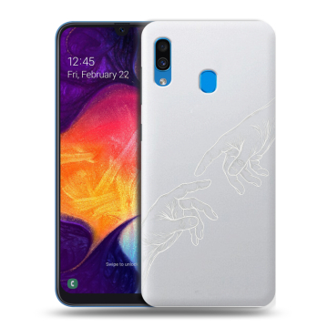 Силиконовый противоударный чехол на Samsung Galaxy A40 с принтом Сотворение мира Силиконовый противоударный чехол на Samsung Galaxy A40 с принтом Сотворение мира