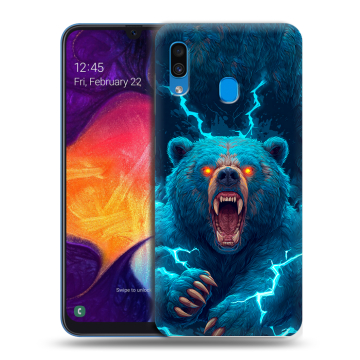 Силиконовый противоударный чехол на Samsung Galaxy A40 с принтом Медведь Силиконовый противоударный чехол на Samsung Galaxy A40 с принтом Медведь