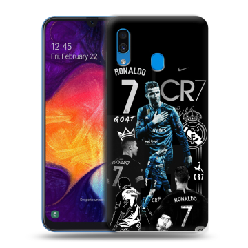 Силиконовый противоударный чехол на Samsung Galaxy A40 с принтом Реал Роналдо