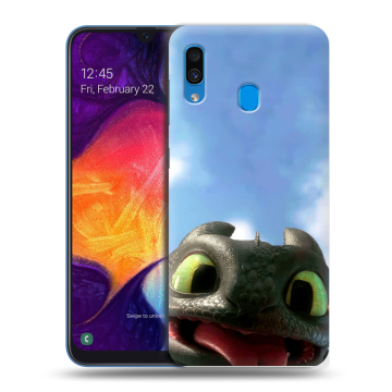 Силиконовый противоударный чехол на Samsung Galaxy A40 с принтом Как приручить дракона