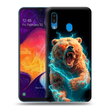 Силиконовый противоударный чехол на Samsung Galaxy A40 с принтом Медведь Силиконовый противоударный чехол на Samsung Galaxy A40 с принтом Медведь