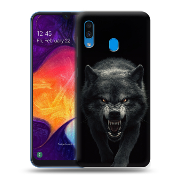 Силиконовый противоударный чехол на Samsung Galaxy A40 с принтом Волк