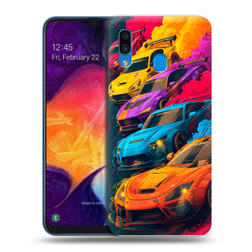 Силиконовый противоударный чехол на Samsung Galaxy A40 с принтом Тачки Силиконовый противоударный чехол на Samsung Galaxy A40 с принтом Тачки