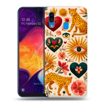 Силиконовый противоударный чехол на Samsung Galaxy A40 с принтом Модный принт Силиконовый противоударный чехол на Samsung Galaxy A40 с принтом Модный принт