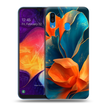Силиконовый противоударный чехол на Samsung Galaxy A40 с принтом Цветы Силиконовый противоударный чехол на Samsung Galaxy A40 с принтом Цветы