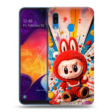 Силиконовый противоударный чехол на Samsung Galaxy A40 с принтом Labubu Лабубу