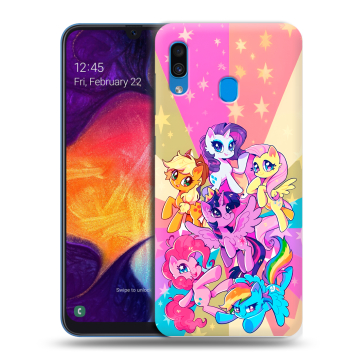 Силиконовый противоударный чехол на Samsung Galaxy A40 с принтом My little pony Дружба чудо