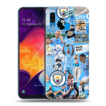 Силиконовый противоударный чехол на Samsung Galaxy A40 с принтом Man City Манчестер Сити Силиконовый противоударный чехол на Samsung Galaxy A40 с принтом Man City Манчестер Сити