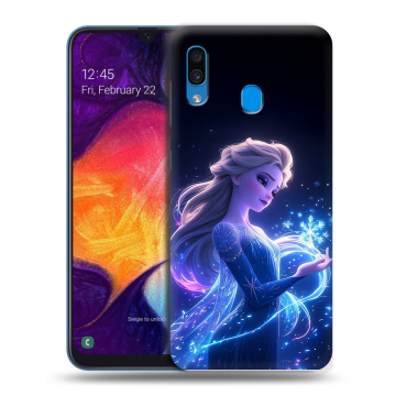 Силиконовый противоударный чехол на Samsung Galaxy A40 с принтом Холодное сердце Frozen