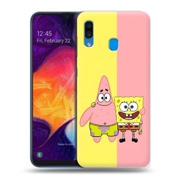 Силиконовый противоударный чехол на Samsung Galaxy A40 с принтом Спанч боб Спанчбоб