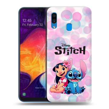 Силиконовый противоударный чехол на Samsung Galaxy A40 с принтом Лило и Стич