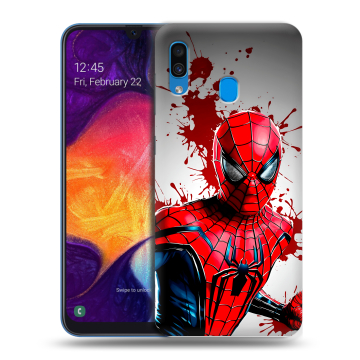 Силиконовый противоударный чехол на Samsung Galaxy A40 с принтом Spiderman Человек паук Силиконовый противоударный чехол на Samsung Galaxy A40 с принтом Spiderman Человек паук