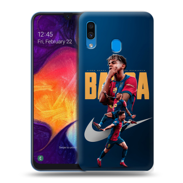 Силиконовый противоударный чехол на Samsung Galaxy A40 с принтом Барселона Barca Yamal 