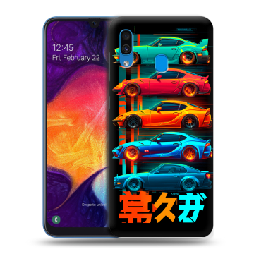 Силиконовый противоударный чехол на Samsung Galaxy A40 с принтом машины тачки Силиконовый противоударный чехол на Samsung Galaxy A40 с принтом машины тачки