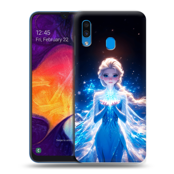 Силиконовый противоударный чехол на Samsung Galaxy A40 с принтом Холодное сердце Frozen