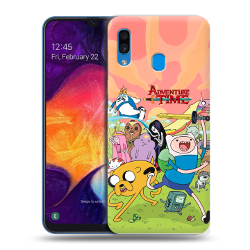 Силиконовый противоударный чехол на Samsung Galaxy A40 с принтом Adventure time Время приключений Силиконовый противоударный чехол на Samsung Galaxy A40 с принтом Adventure time Время приключений