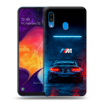 Силиконовый противоударный чехол на Samsung Galaxy A40 с принтом BMW БМВ